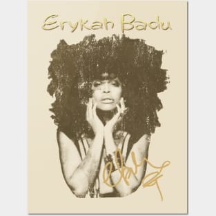 Erykah Badu Vintage Halftone Style Fan Art Signature Fresh Design Posters and Art